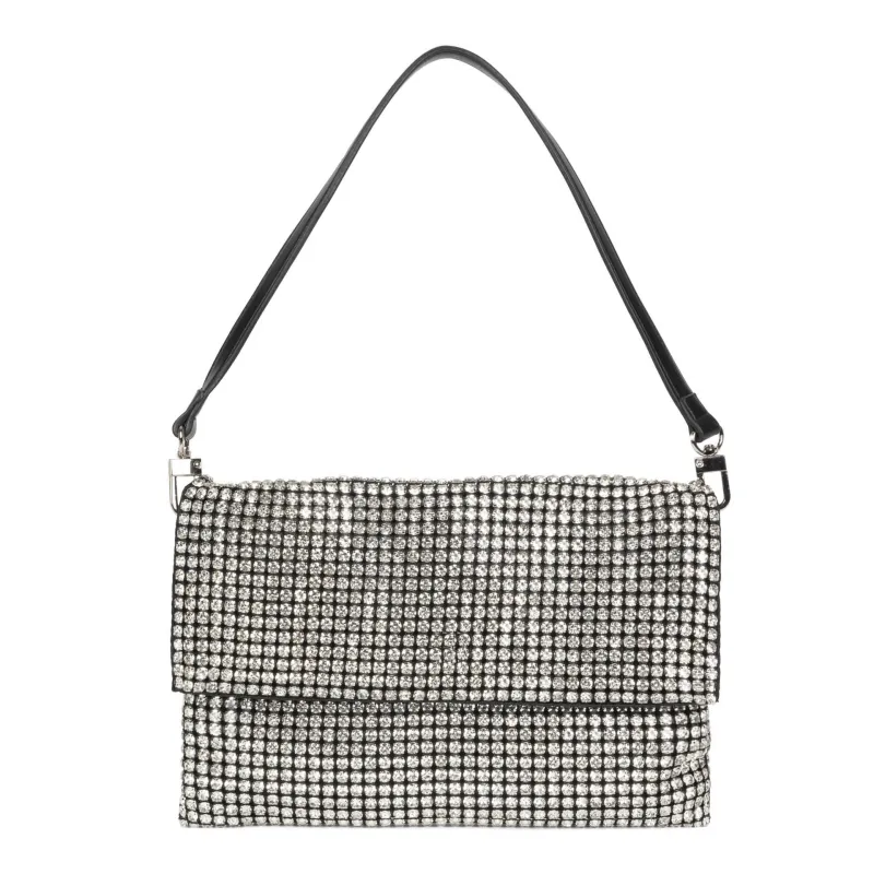 Josie Riona Glitter Clutch Handbag Silver sold by Bentley Leathers