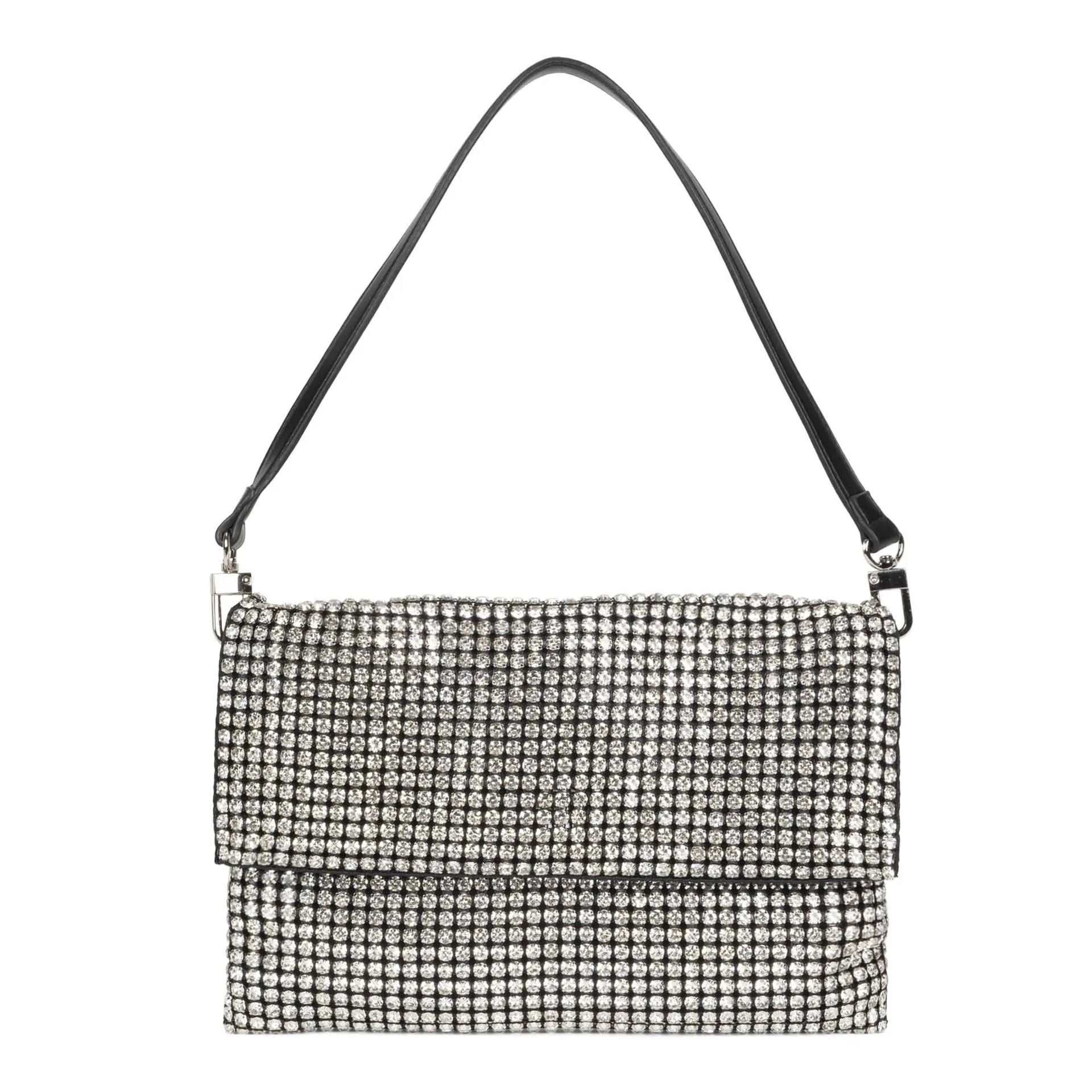 Josie Riona Glitter Clutch Handbag Silver sold by Bentley Leathers