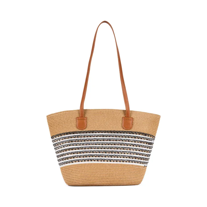 Nomad Stripe Straw Tote sold by Bentley Leathers