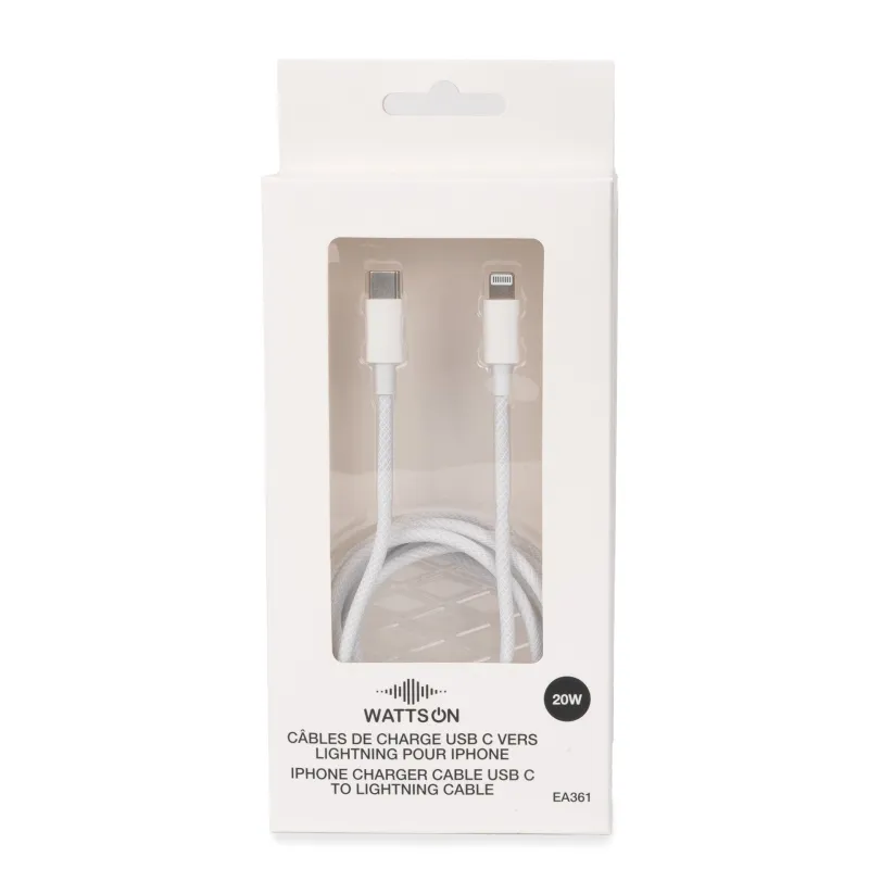 Braided TYPE-C to Apple cable sold by Bentley Leathers