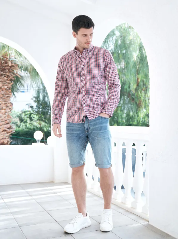 Macrae Shirt Red Check sold by Bewley and Ritch