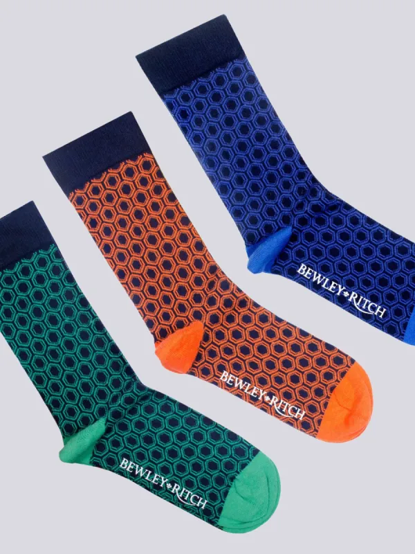 Hinlop Socks 3pk Multi sold by Bewley and Ritch