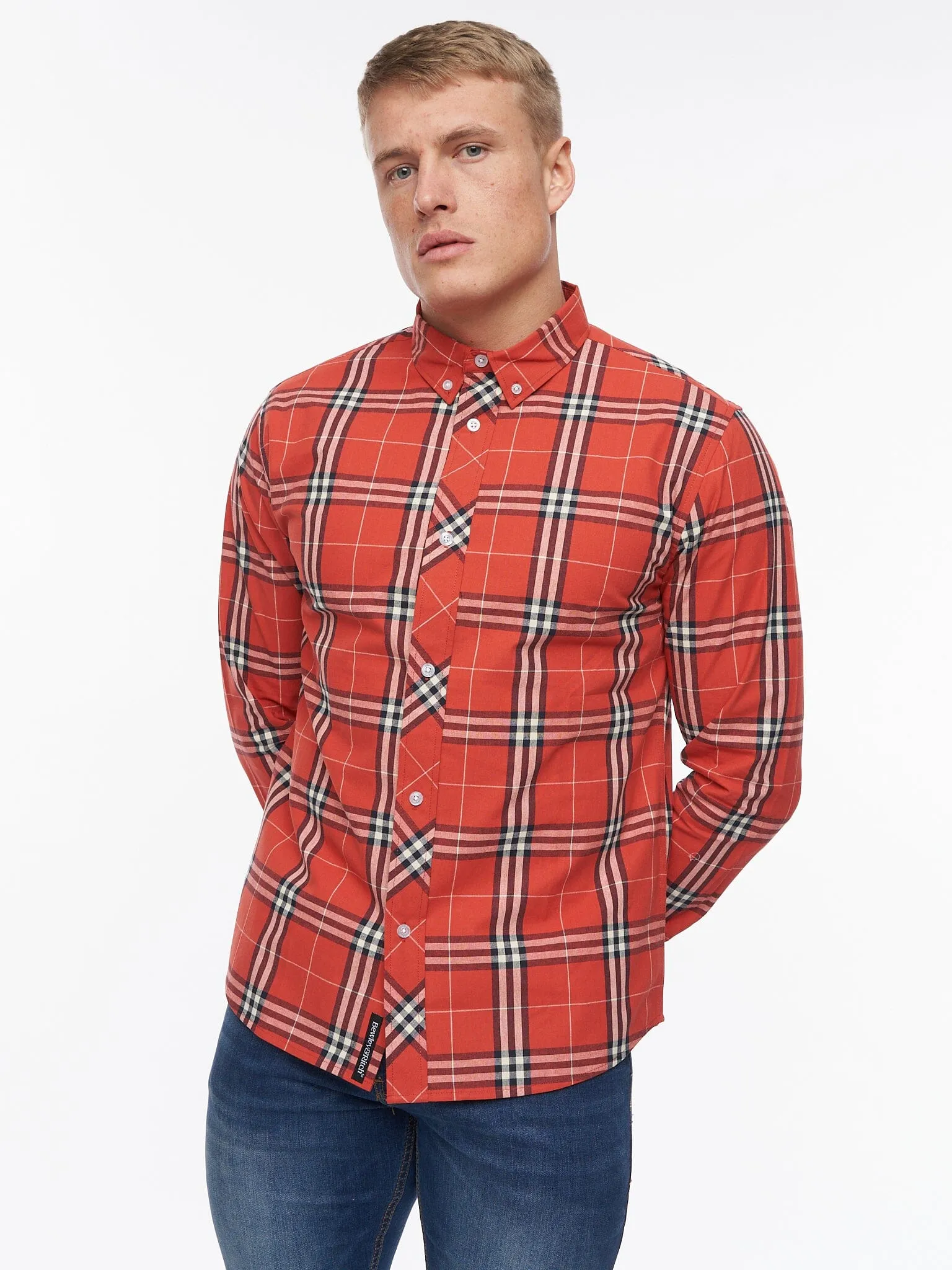 Buford Shirt Red Check sold by Bewley and Ritch