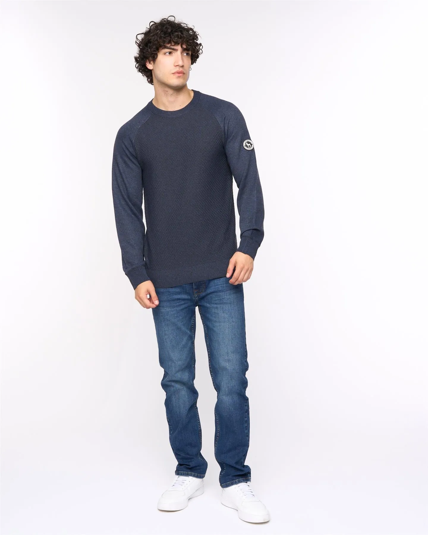 Crestfield Crew Knit Navy Marl sold by Bewley and Ritch product image thumbnail 2