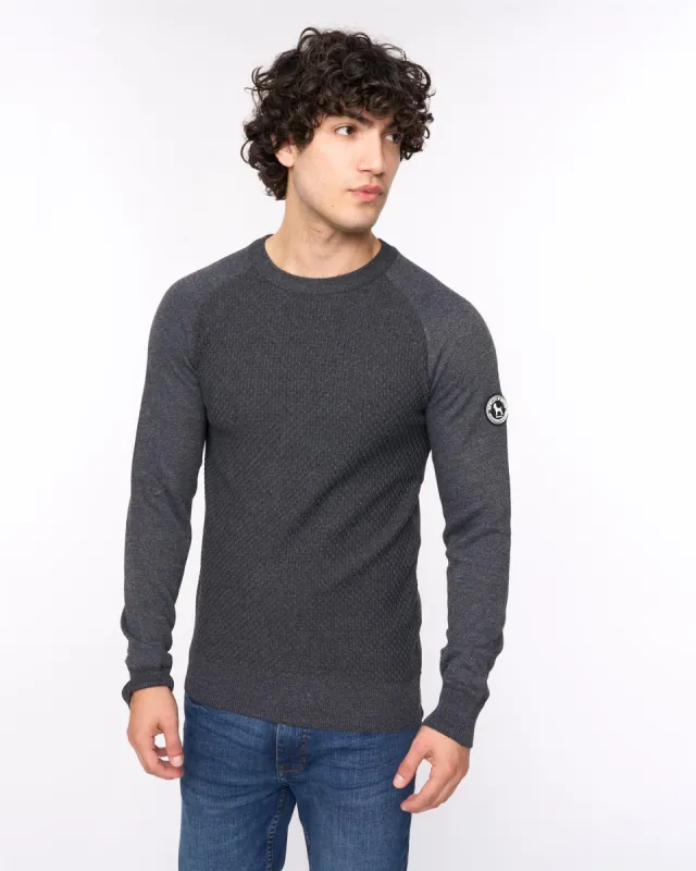 Crestfield Crew Knit Black Marl sold by Bewley and Ritch