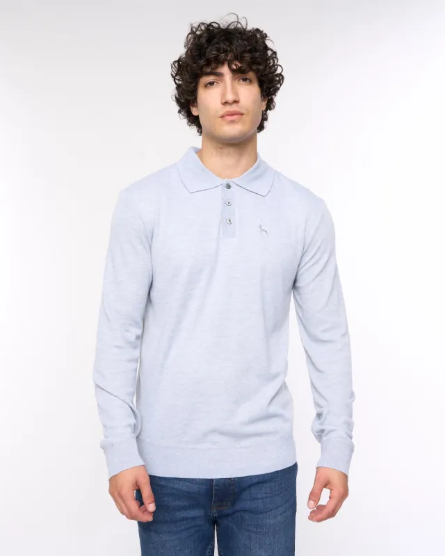 Ashland Polo Neck Knit Light Grey Marl sold by Bewley and Ritch