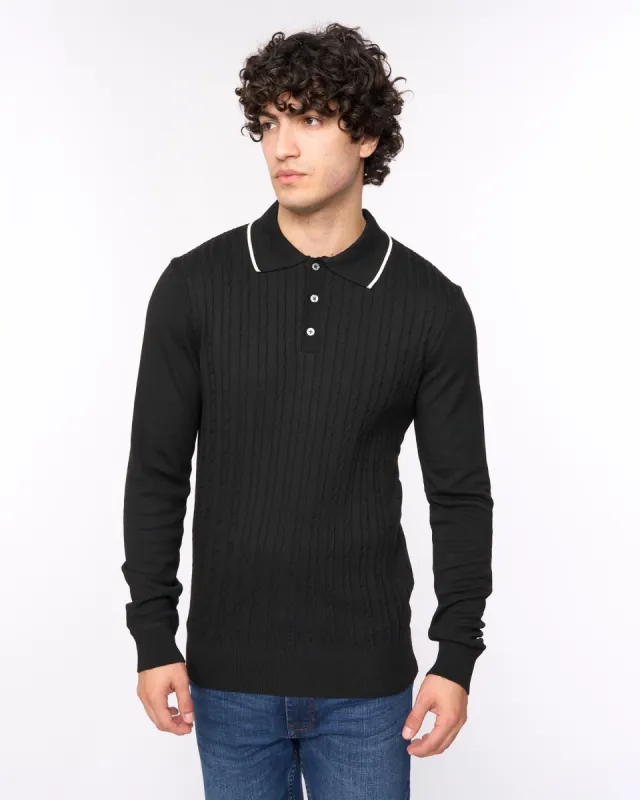 Ambrosden Polo Neck Knit Black sold by Bewley and Ritch