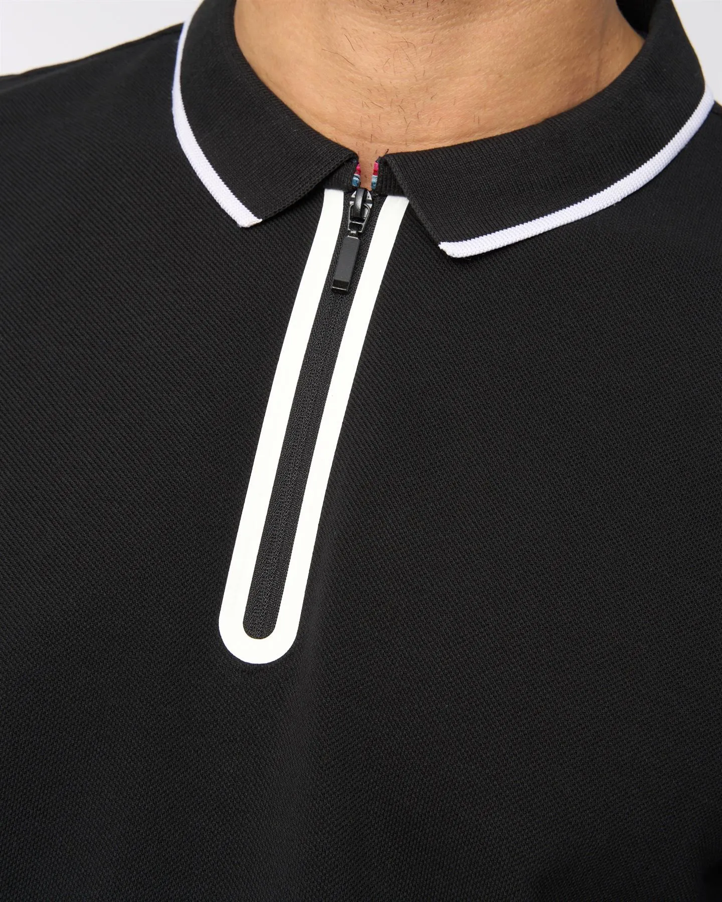Oakden Zip Front Polo Black sold by Bewley and Ritch product image thumbnail 5