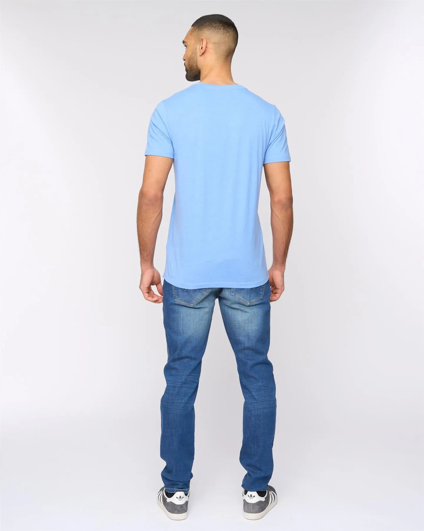 Barlowe T-Shirt Mid Blue Marl sold by Bewley and Ritch product image thumbnail 4
