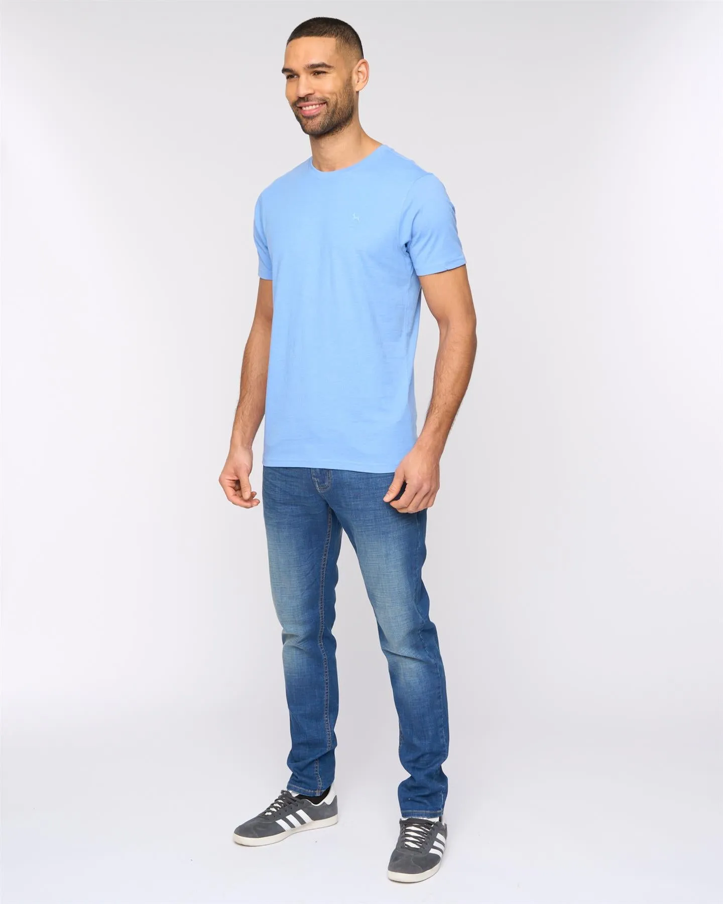 Barlowe T-Shirt Mid Blue Marl sold by Bewley and Ritch product image thumbnail 3