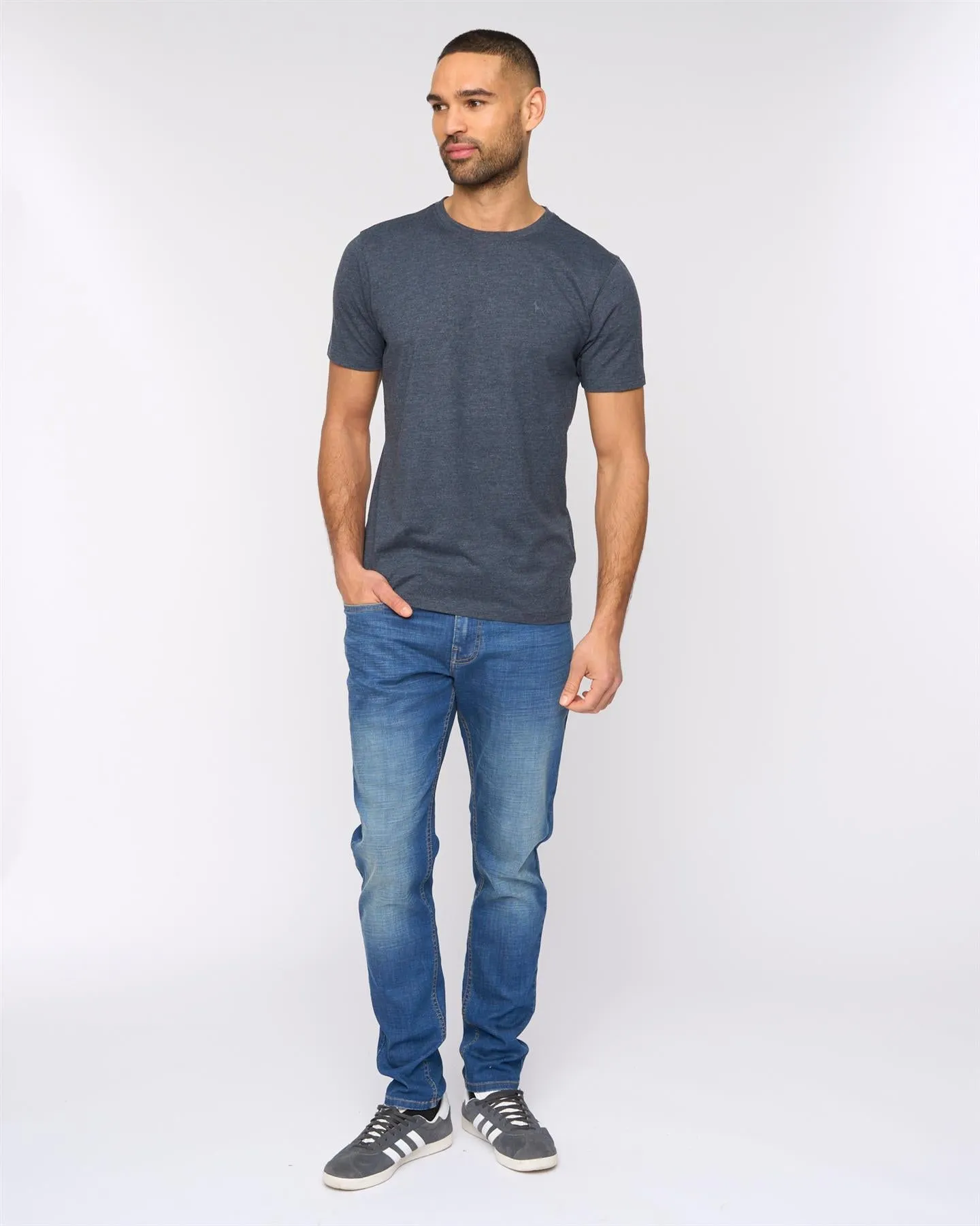 Barlowe T-Shirt Navy Marl sold by Bewley and Ritch product image thumbnail 3