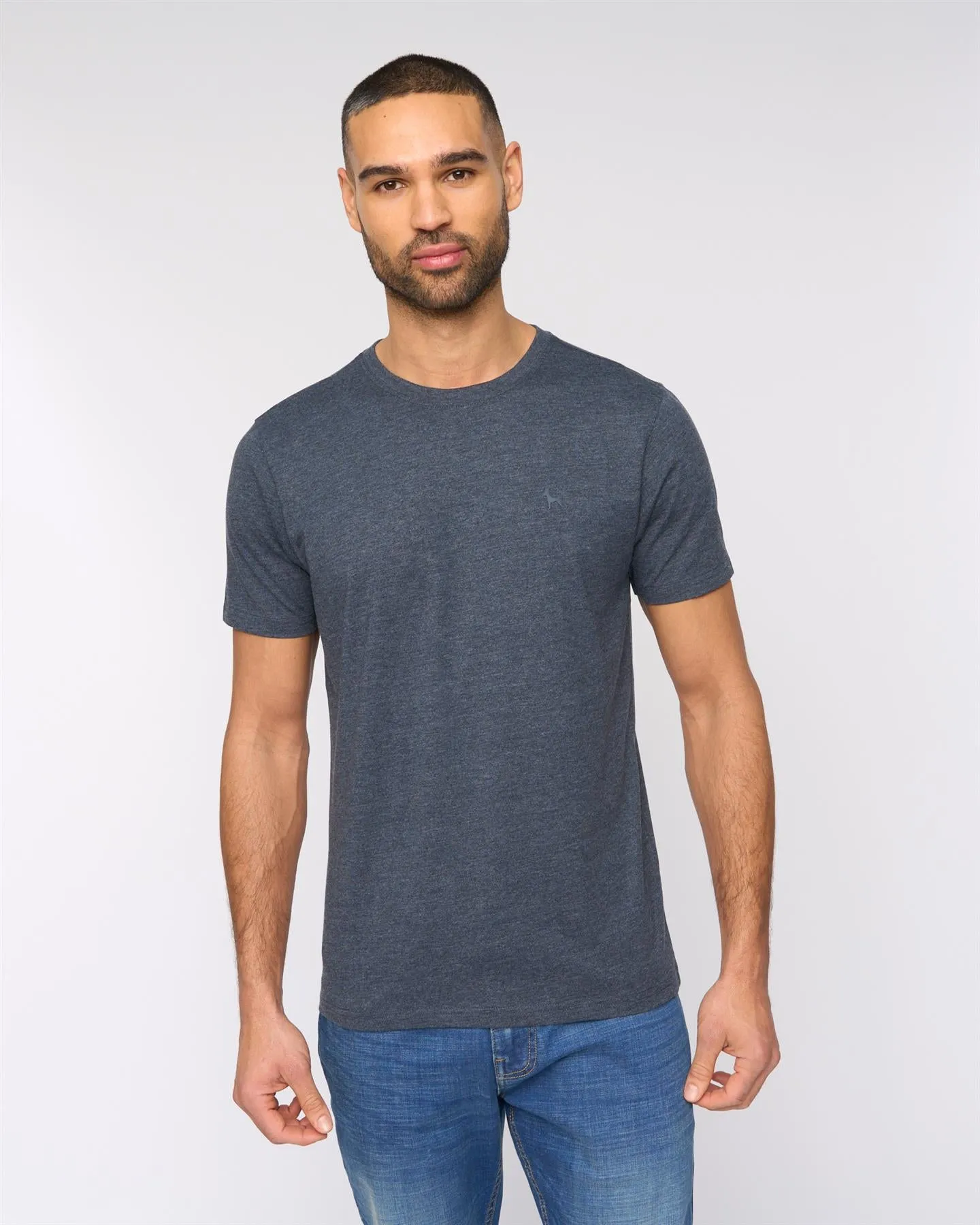 Barlowe T-Shirt Navy Marl sold by Bewley and Ritch