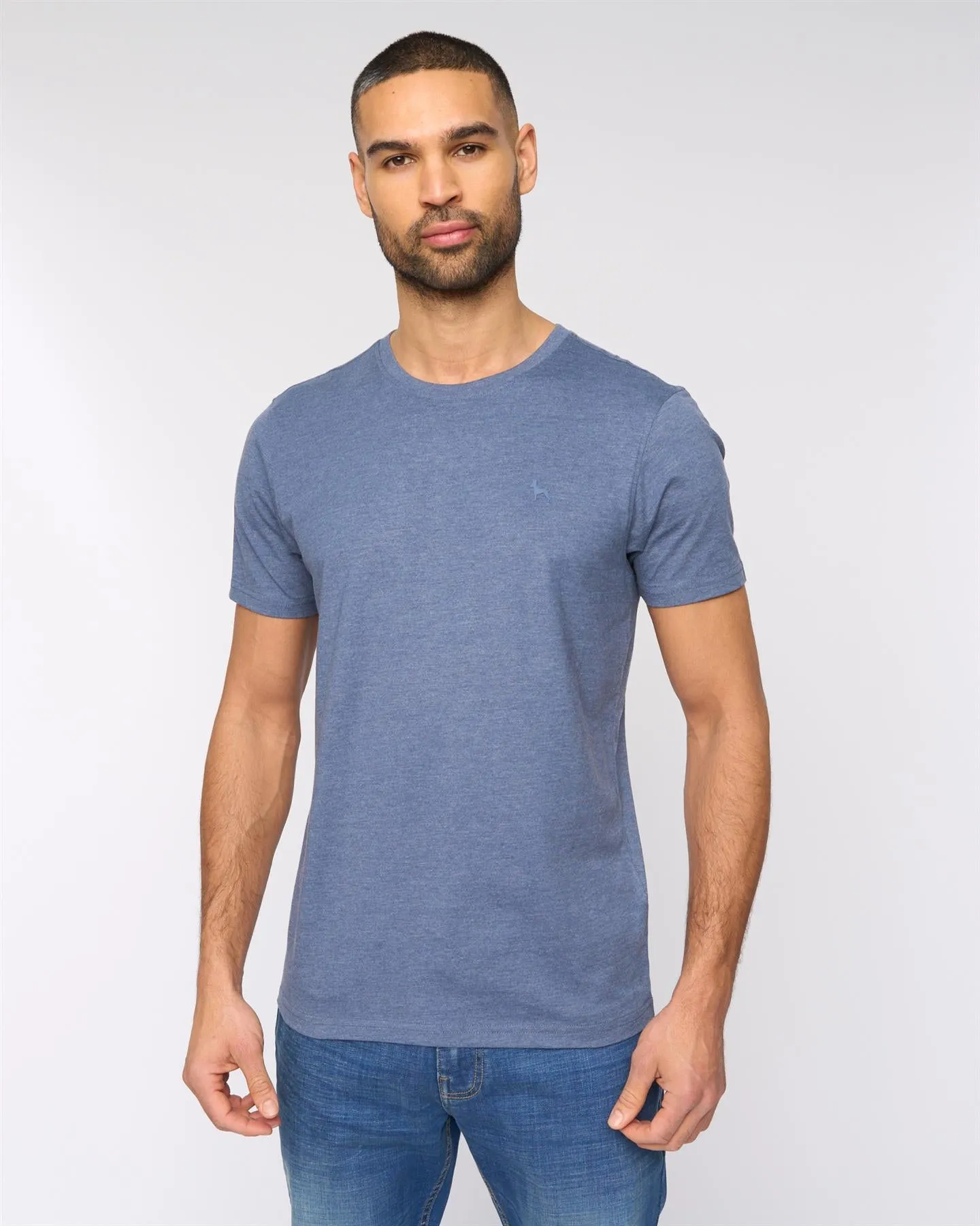 Barlowe T-Shirt Denim Marl sold by Bewley and Ritch