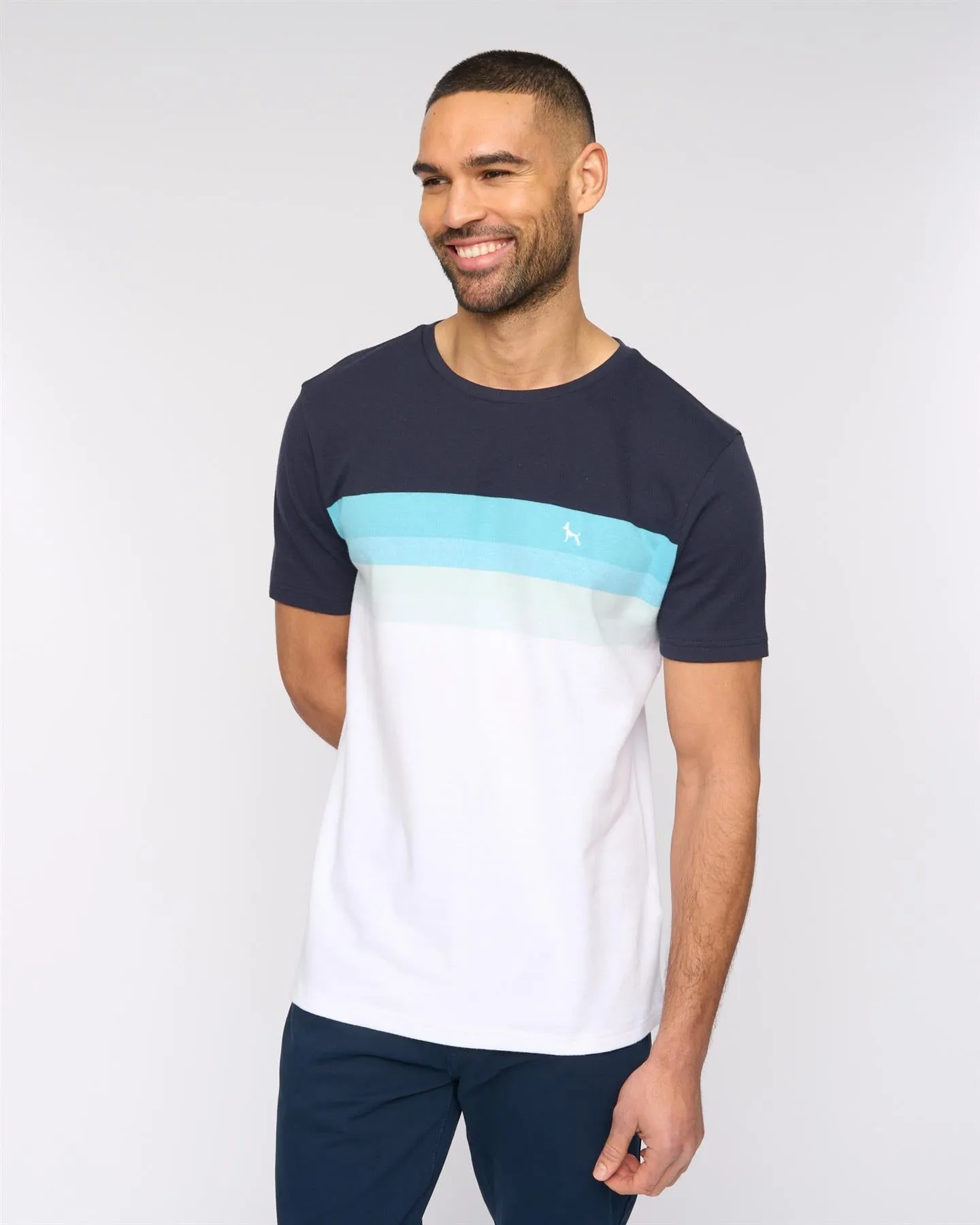 Kemble T-Shirt Navy/Turquoise sold by Bewley and Ritch product image thumbnail 4