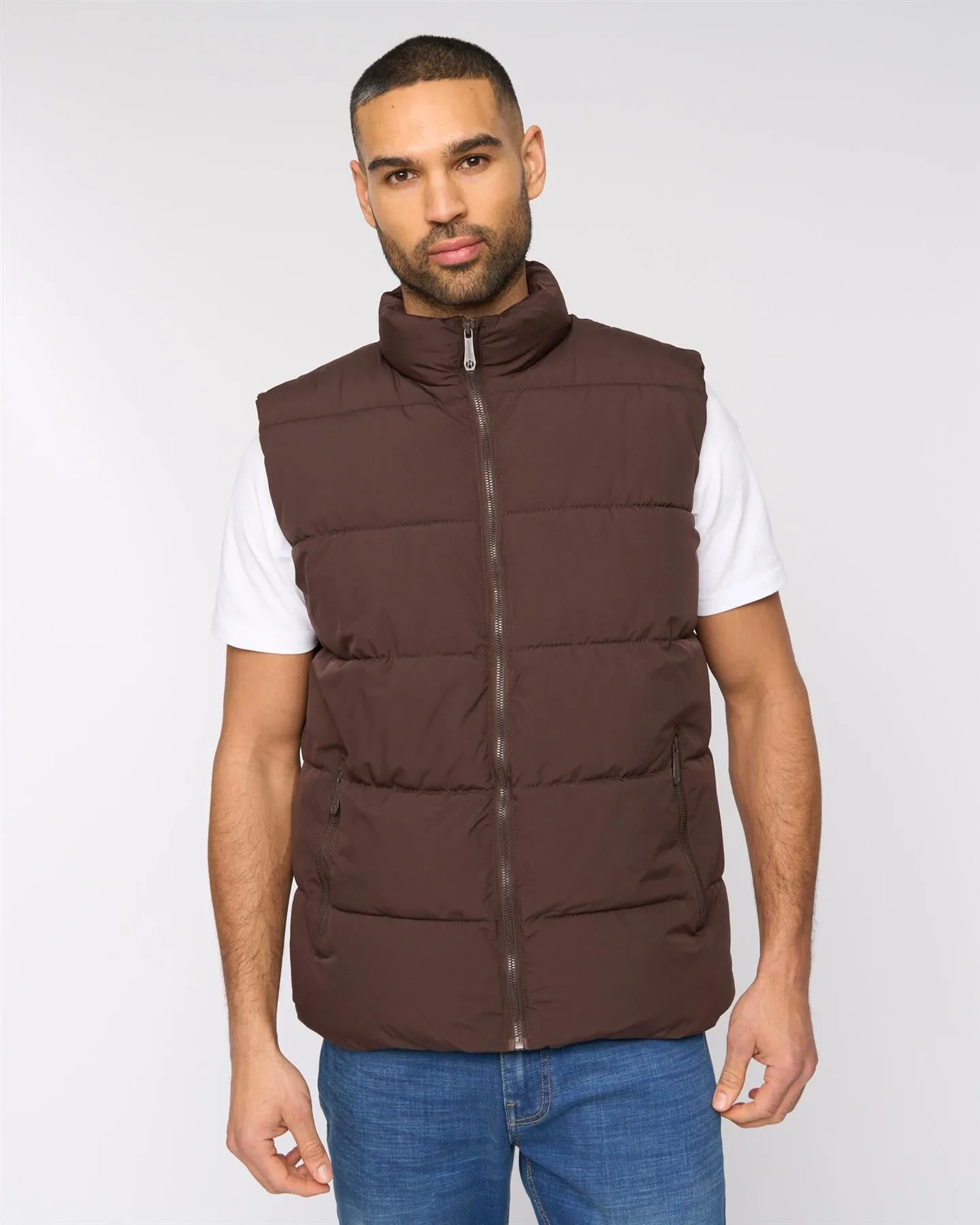 Stanten Puffer Gilet Dark Brown sold by Bewley and Ritch