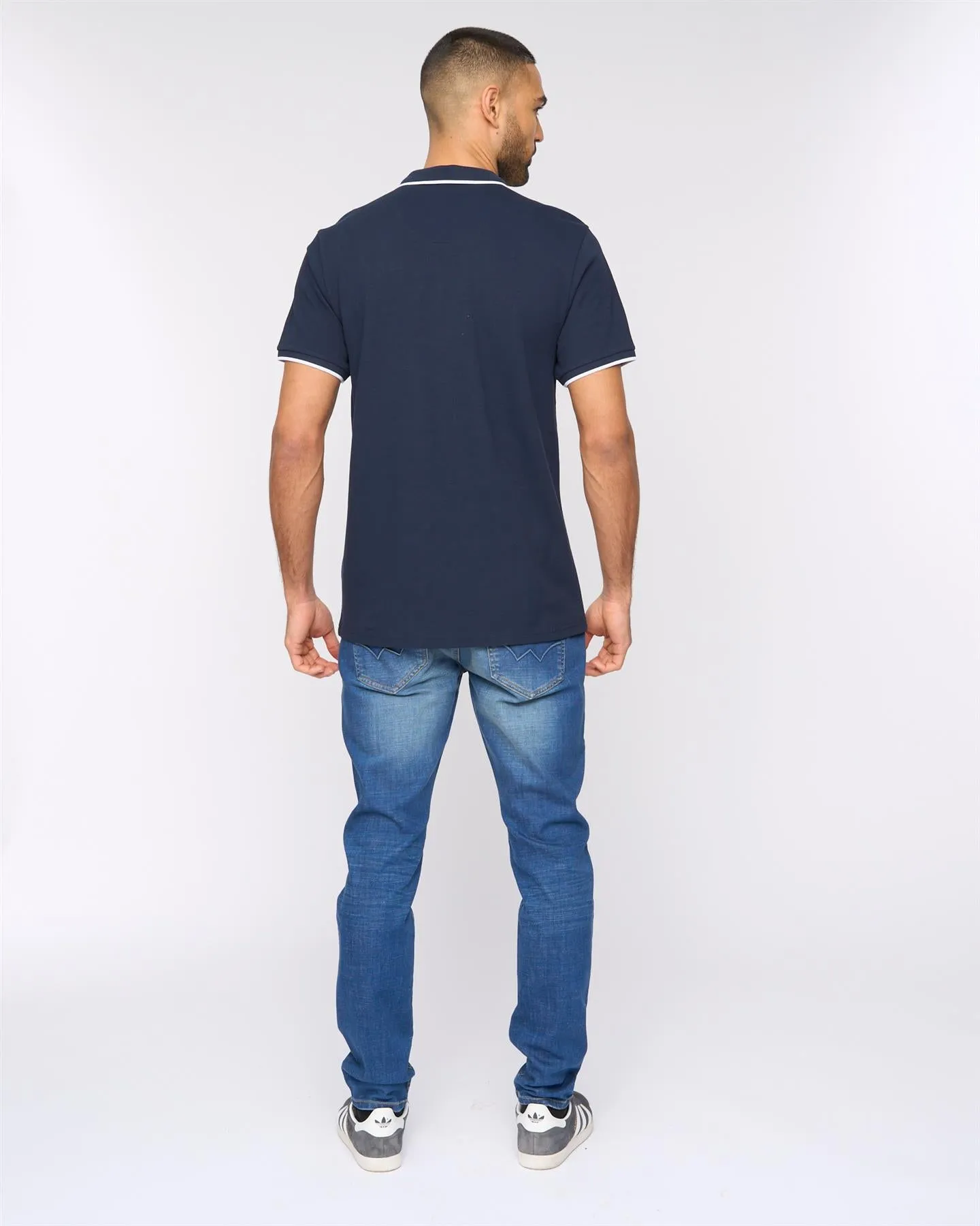 Oakden Zip Front Polo Navy sold by Bewley and Ritch product image thumbnail 4