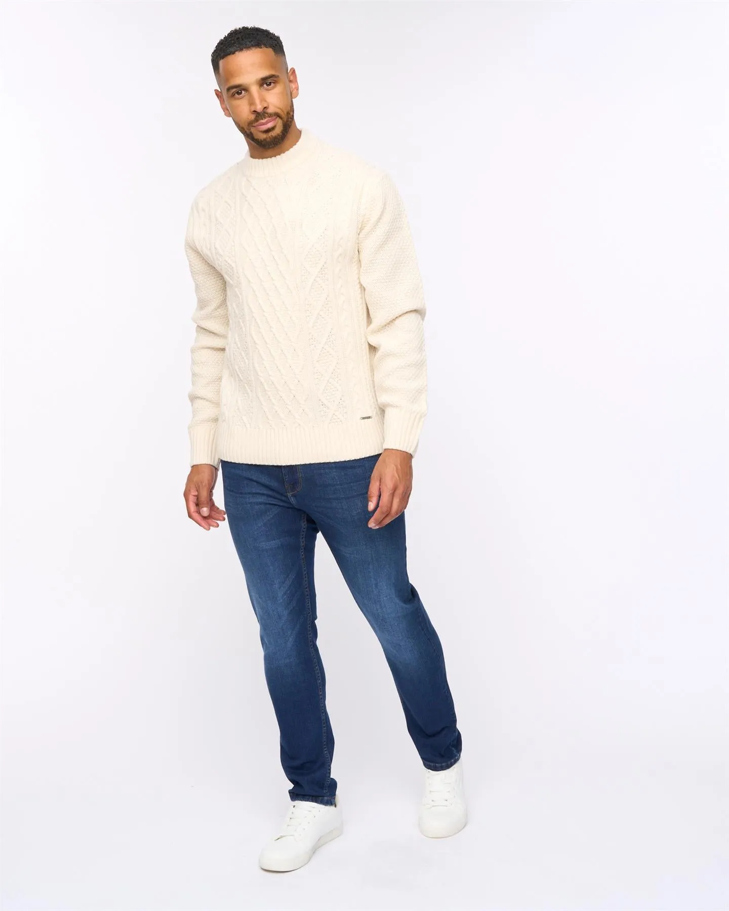 Brocksten Cable Knit Jumper Light Stone sold by Bewley and Ritch product image thumbnail 3