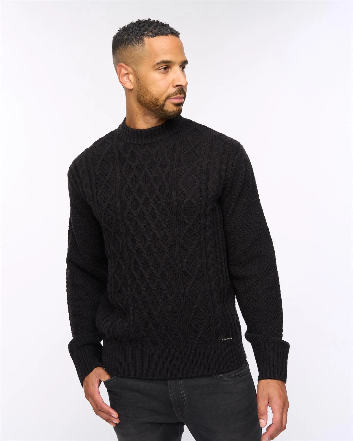 Brocksten Cable Knit Jumper Black sold by Bewley and Ritch product image thumbnail 2