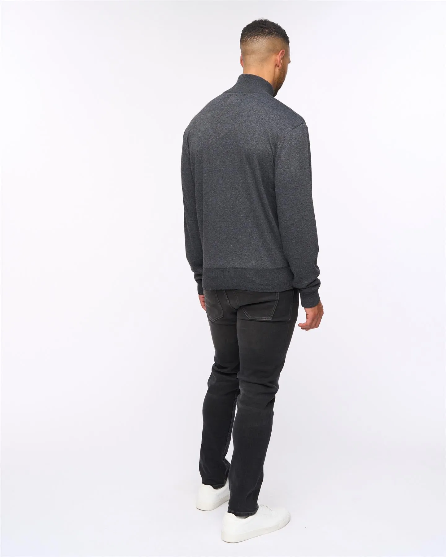 Delloway 1/4 Zip Funnel Neck Jumper Black Marl sold by Bewley and Ritch product image thumbnail 4
