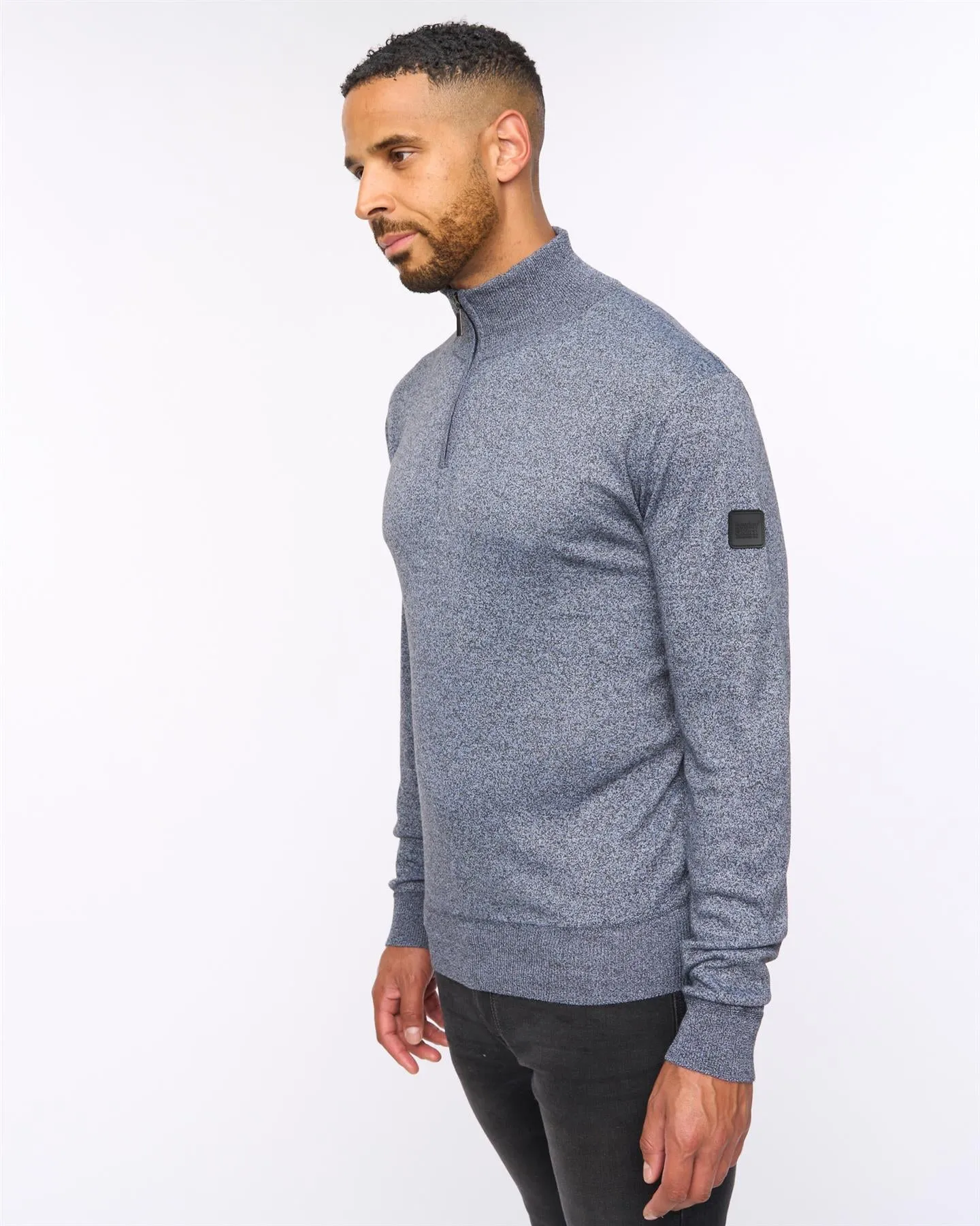 Delloway 1/4 Zip Funnel Neck Jumper Charcoal Marl sold by Bewley and Ritch product image thumbnail 2