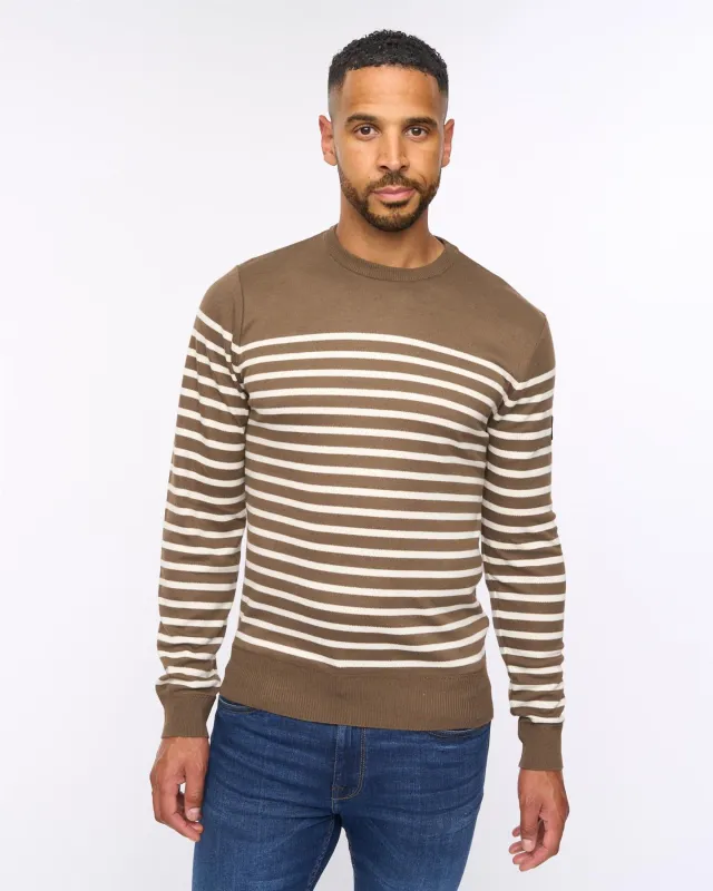 Howland Crew Neck Jumper Taupe made by Bewley and Ritch