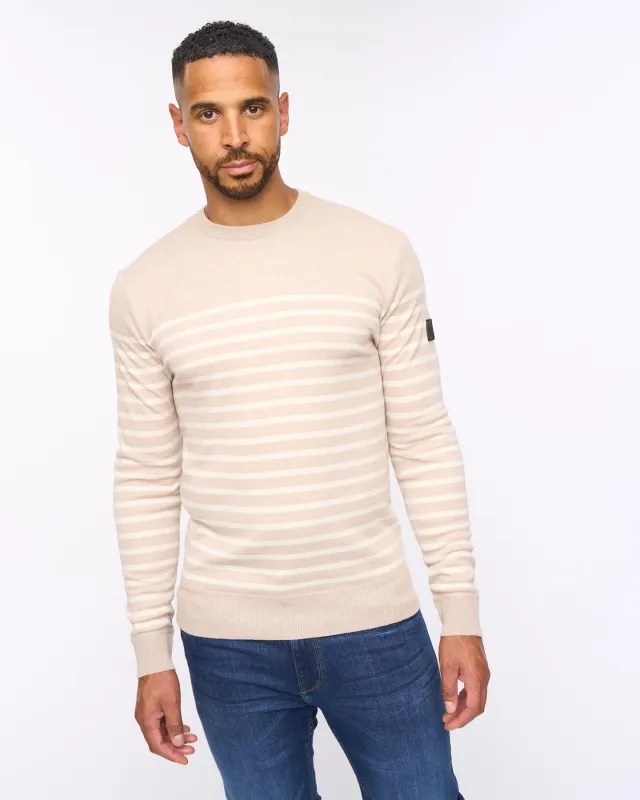 Howland Crew Neck Jumper Beige Marl sold by Bewley and Ritch