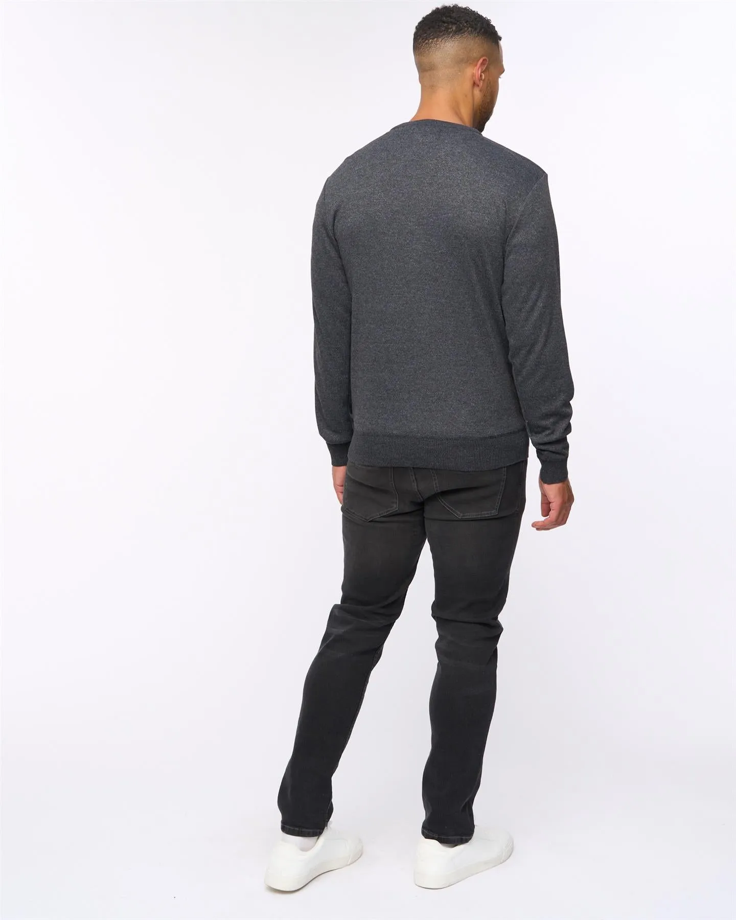 Tinworth V-Neck Jumper Black Marl sold by Bewley and Ritch product image thumbnail 4