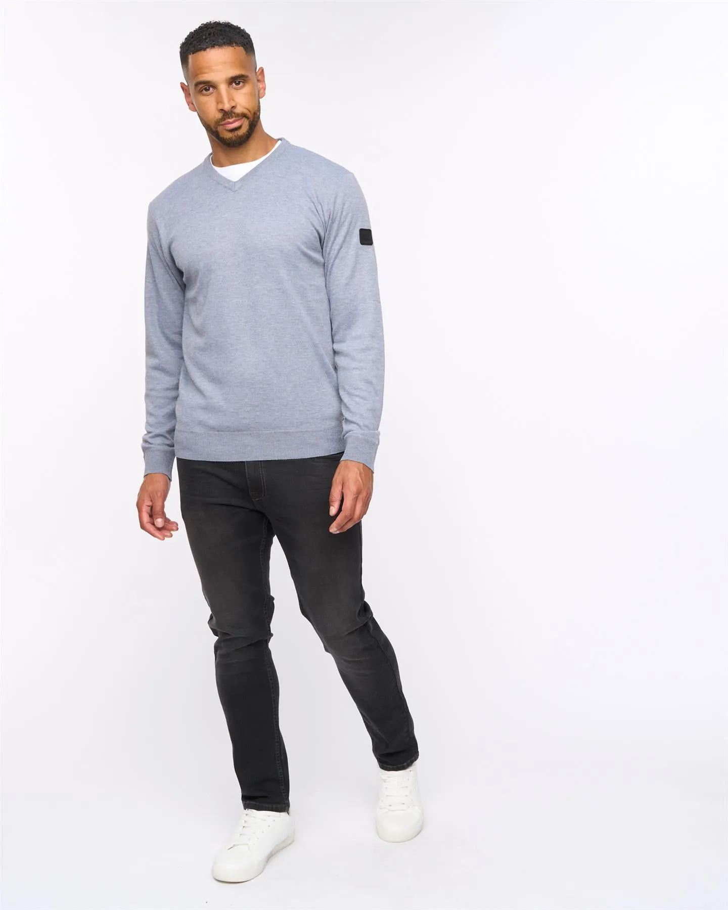 Tinworth V-Neck Jumper Grey Marl sold by Bewley and Ritch product image thumbnail 3