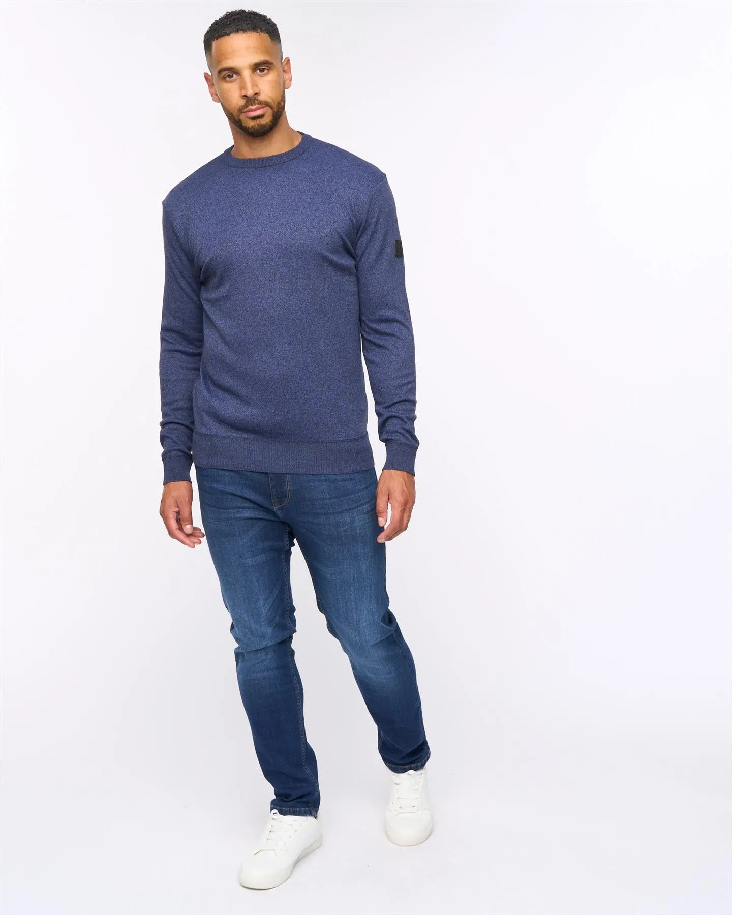 Pepston Crew Neck Jumper Navy Marl sold by Bewley and Ritch product image thumbnail 3