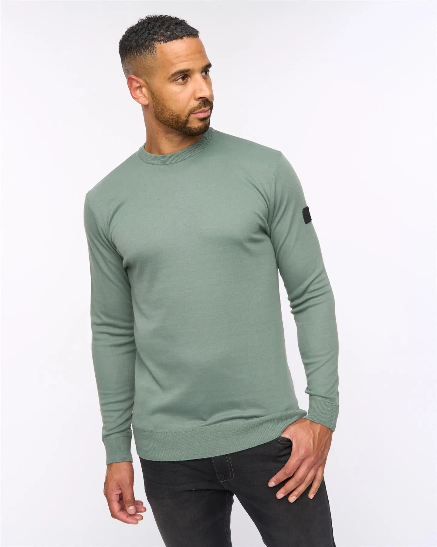 Pepston Crew Neck Jumper Olive sold by Bewley and Ritch product image thumbnail 2