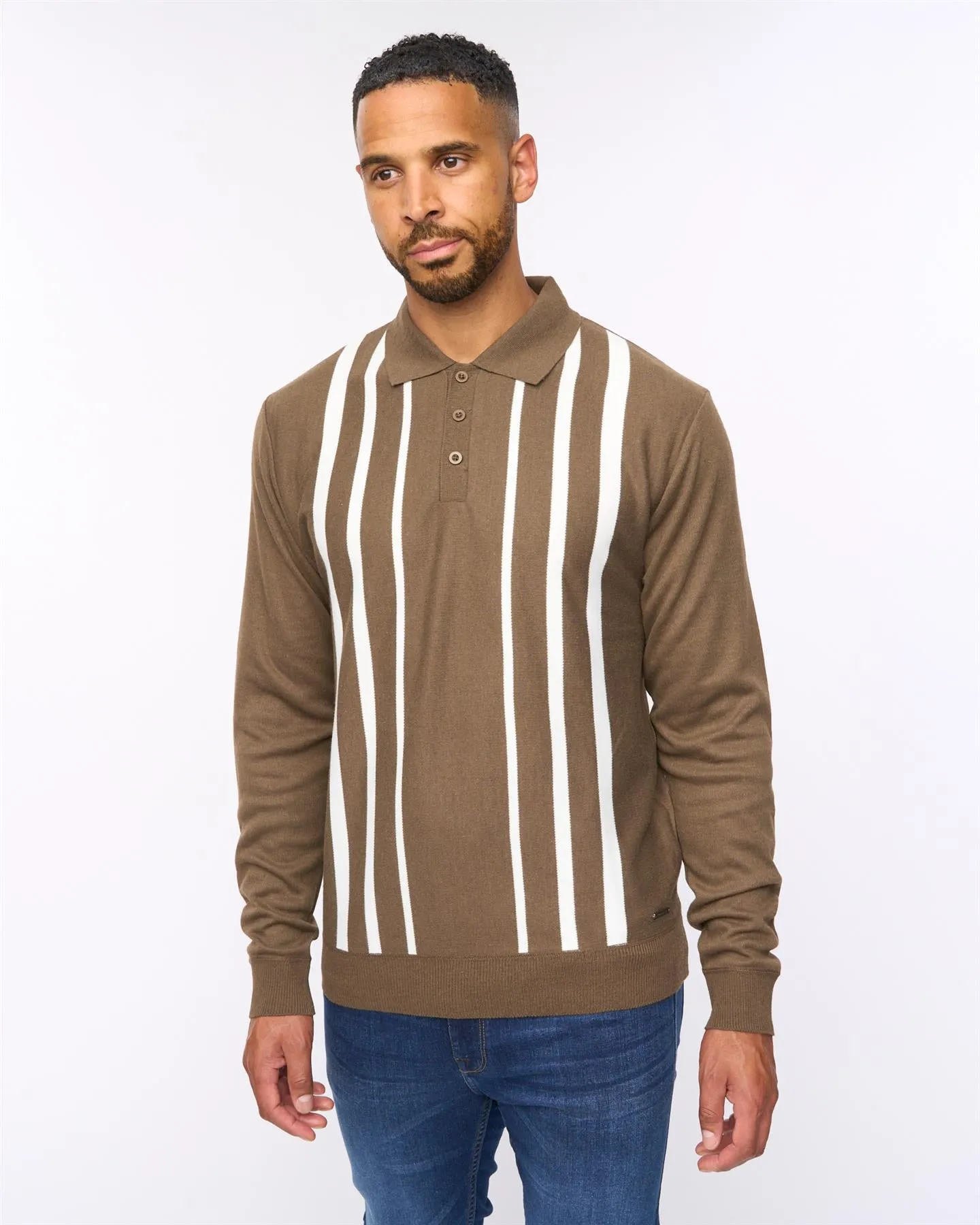 Stalwart Knit Polo Dark Taupe sold by Bewley and Ritch