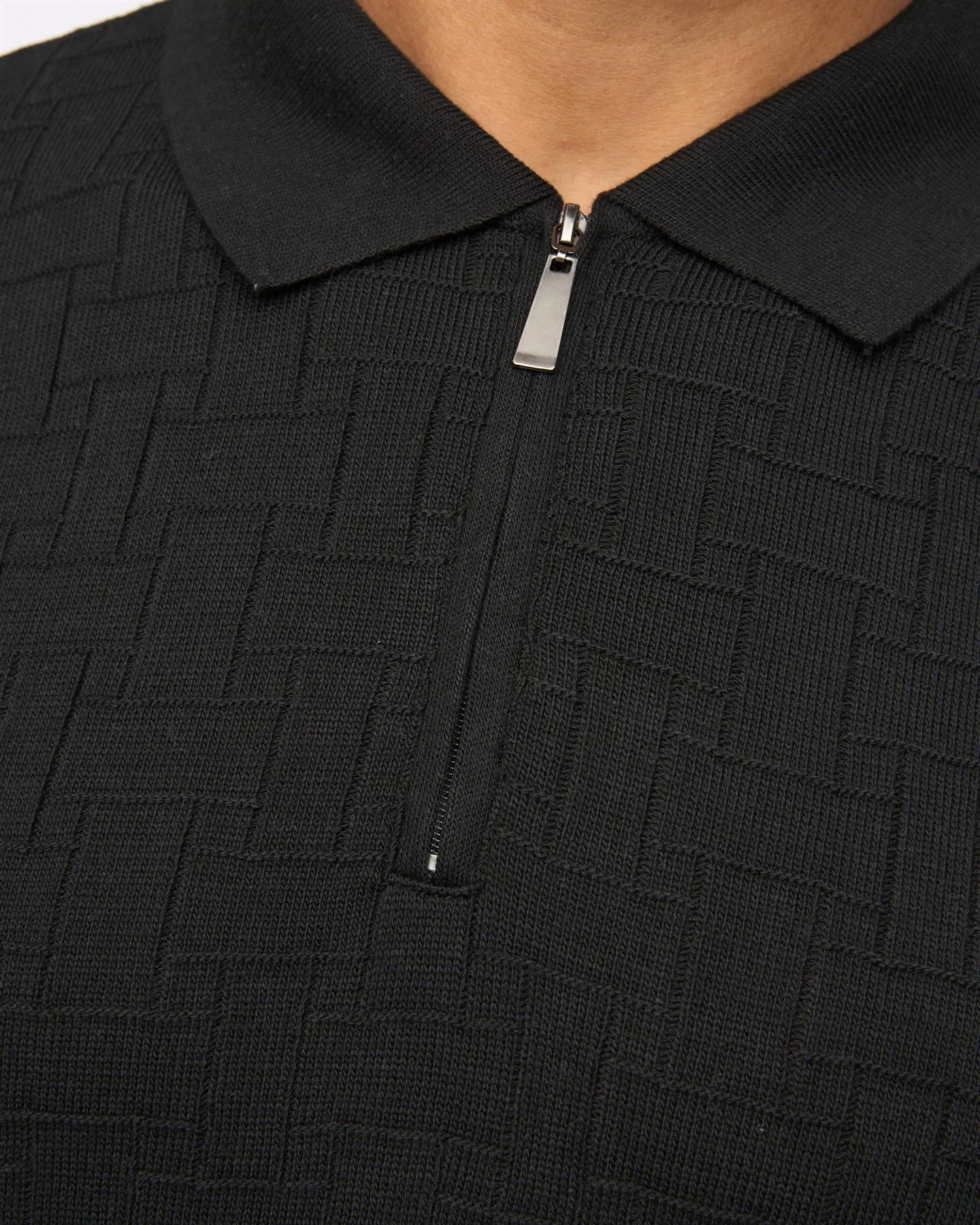 Aldrich 1/2 Zip Knit Polo Black sold by Bewley and Ritch product image thumbnail 5