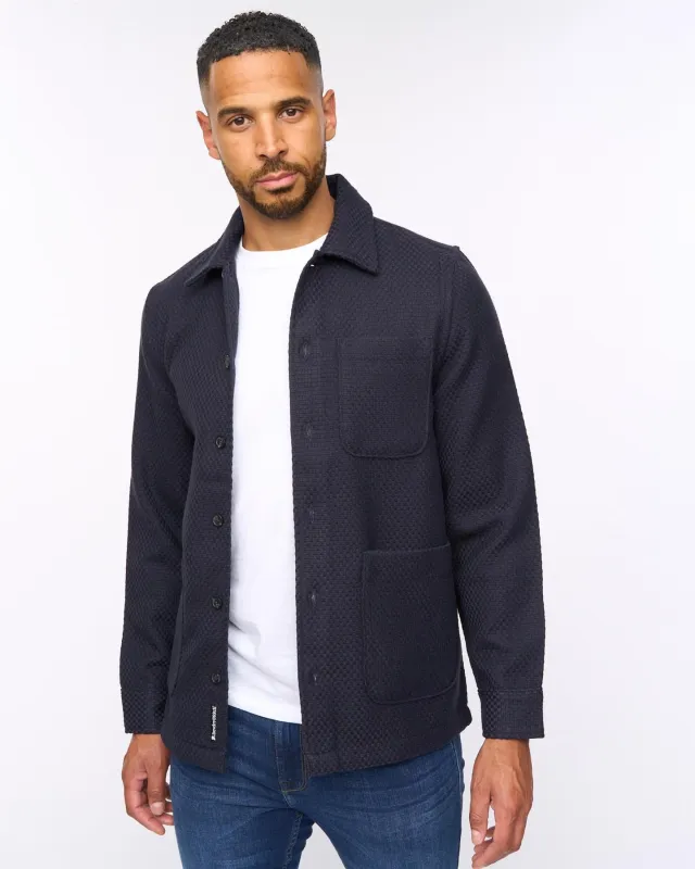 Haynerson Textured Overshirt Navy sold by Bewley and Ritch