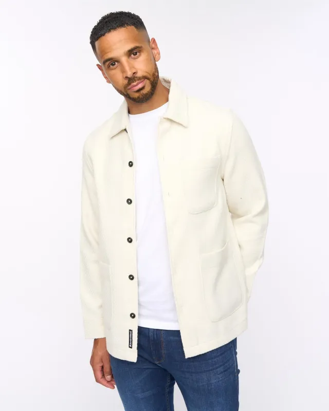Haynerson Textured Overshirt Ecru sold by Bewley and Ritch