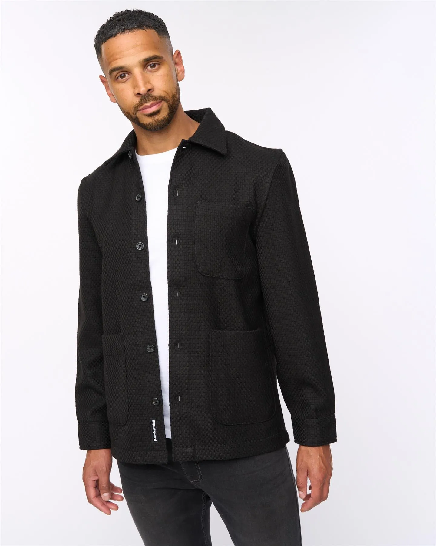 Haynerson Textured Overshirt Black sold by Bewley and Ritch