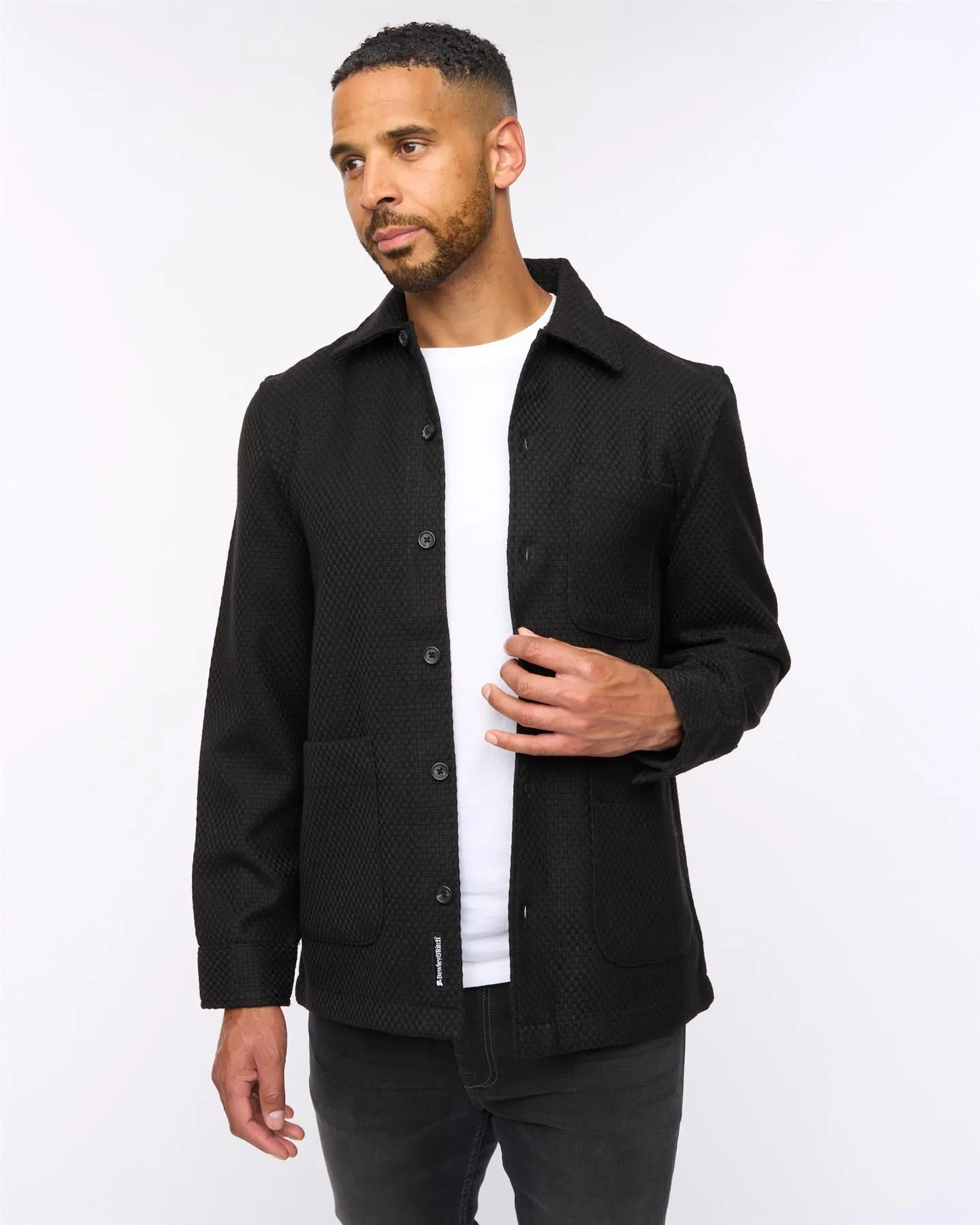Haynerson Textured Overshirt Black sold by Bewley and Ritch product image thumbnail 2