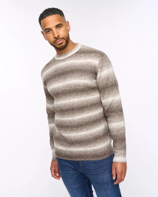 Ormonde Ombre Spacedye Jumper Taupe sold by Bewley and Ritch