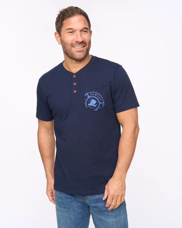 Garside T-Shirt Navy made by Bewley and Ritch