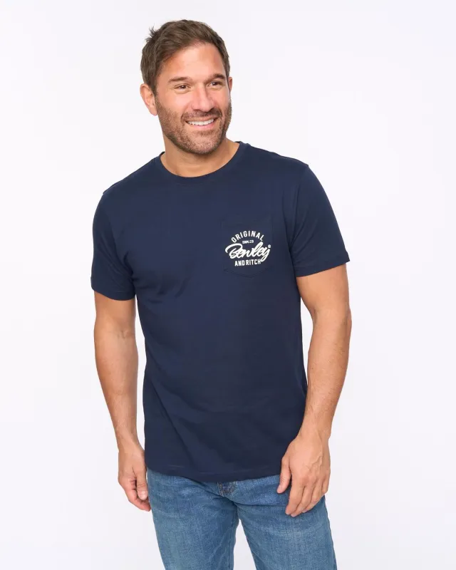 Milestan T-Shirt Navy made by Bewley and Ritch