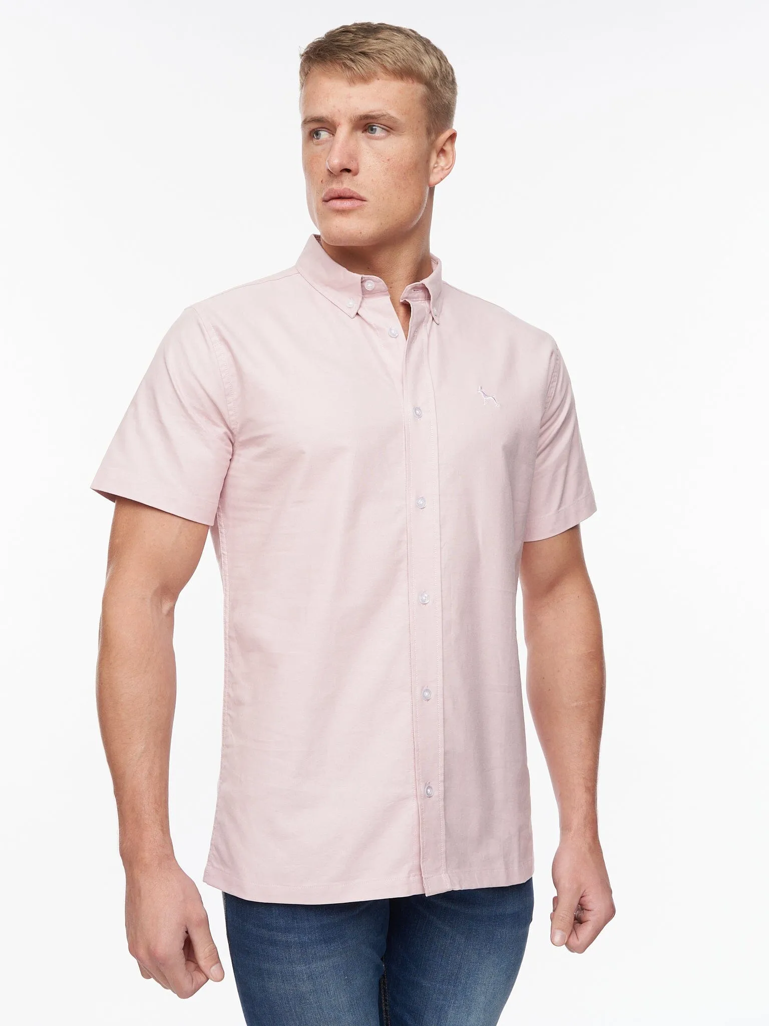 Balton Short Sleeve Oxford Shirt Light Pink sold by Bewley and Ritch
