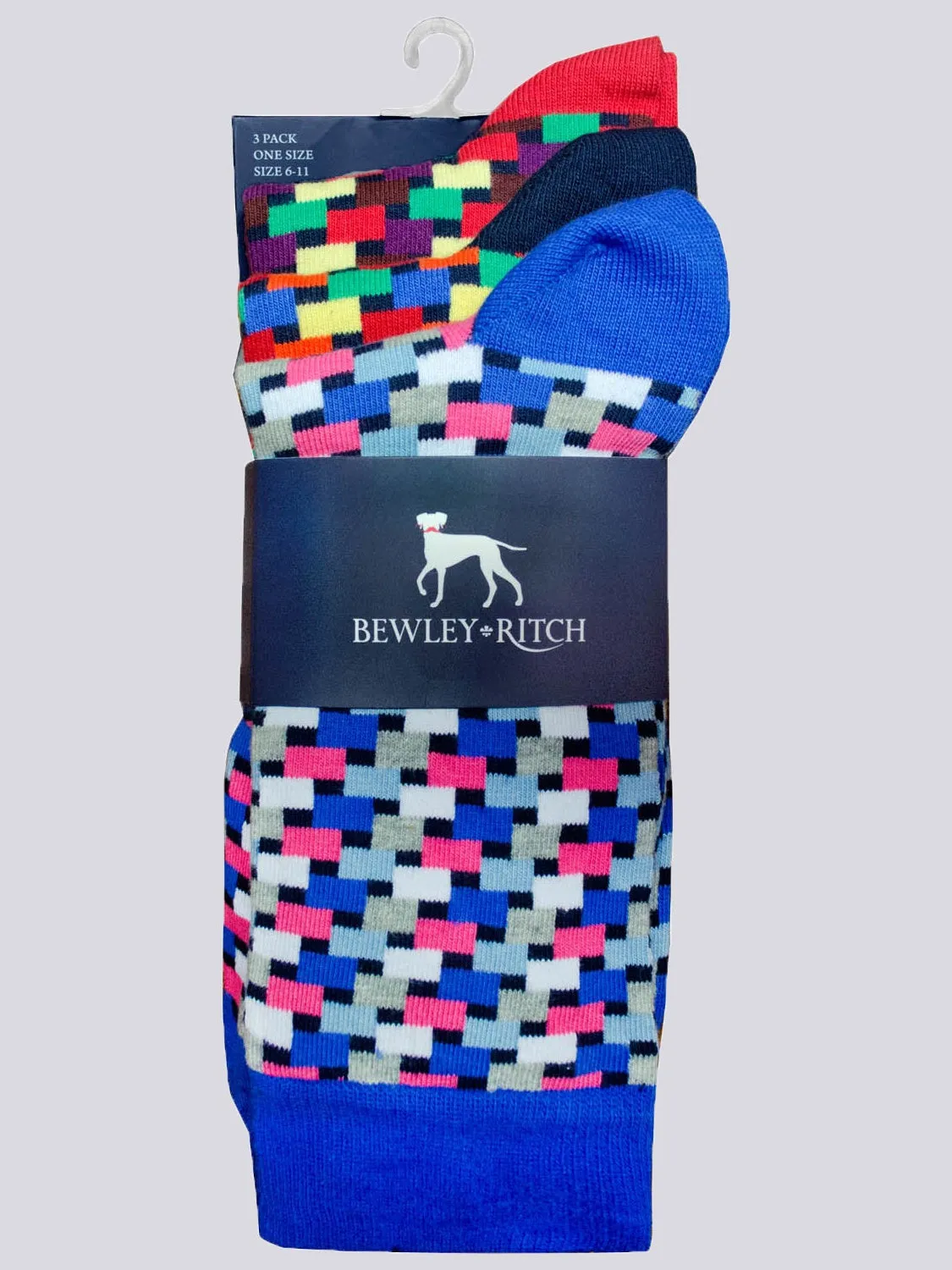 Vasili Socks 3pk Blue/Orange/Red sold by Bewley and Ritch product image thumbnail 5
