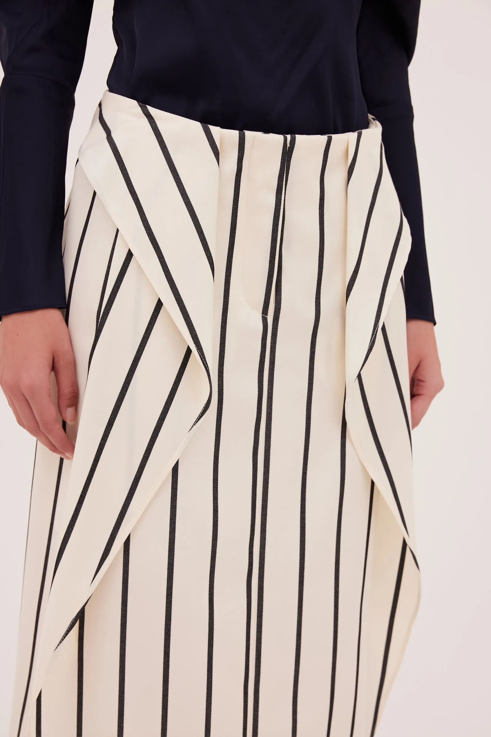 ECRU STRIPE TWILL IMPINGE SKIRT sold by Bianca Spender product image thumbnail 3
