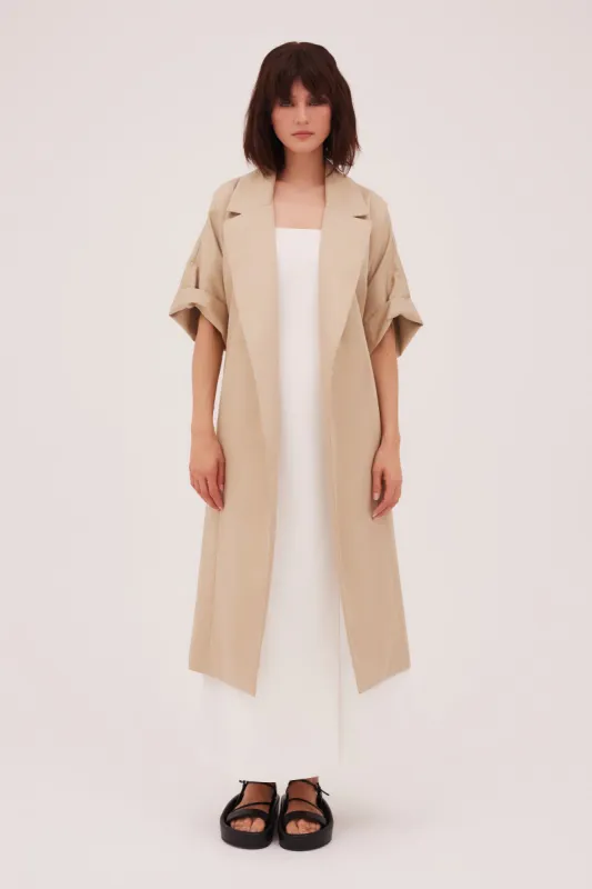 SAND TWILL ESSENCE COAT sold by Bianca Spender