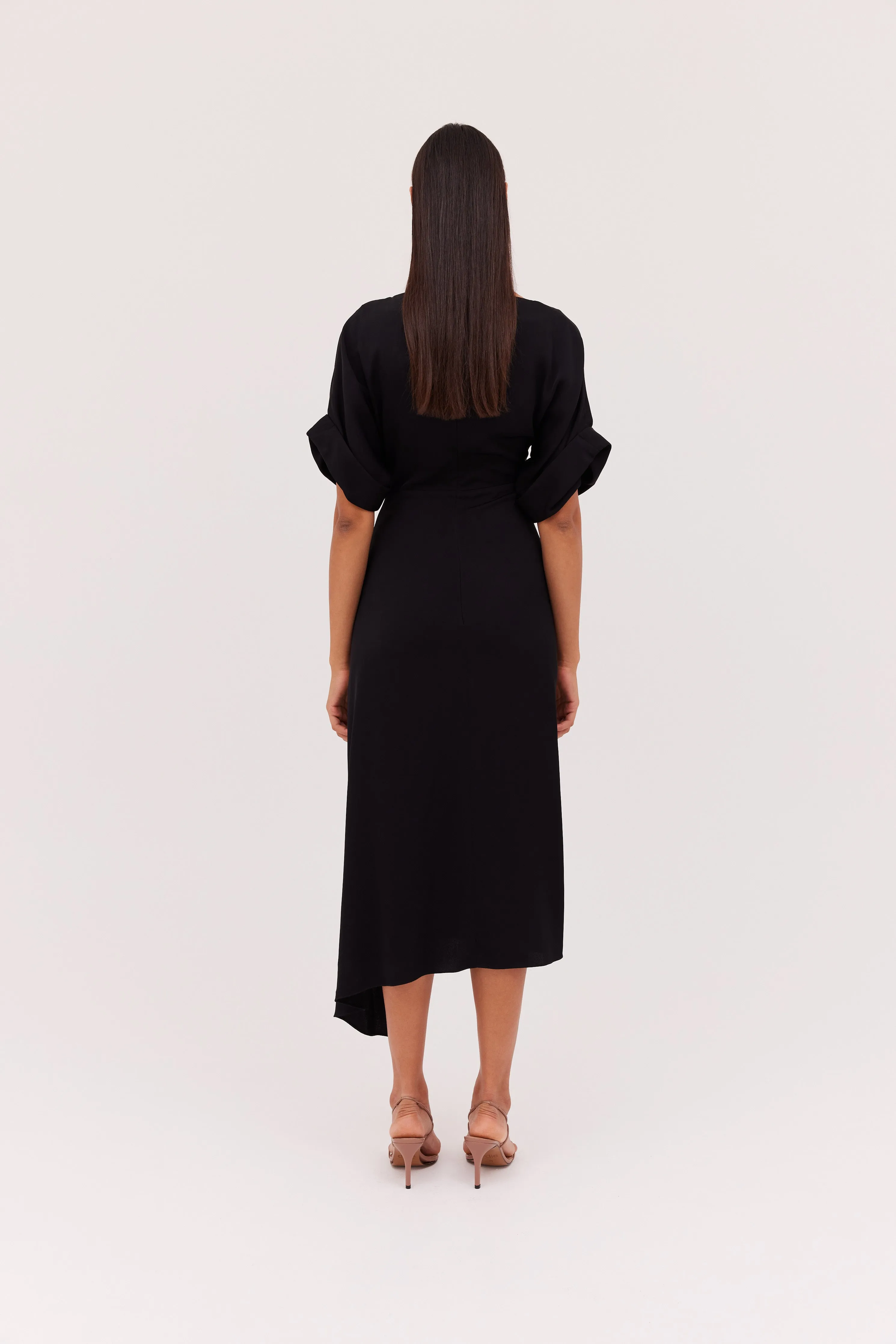BLACK SATIN CREPE PALOMA DRESS sold by Bianca Spender product image thumbnail 4