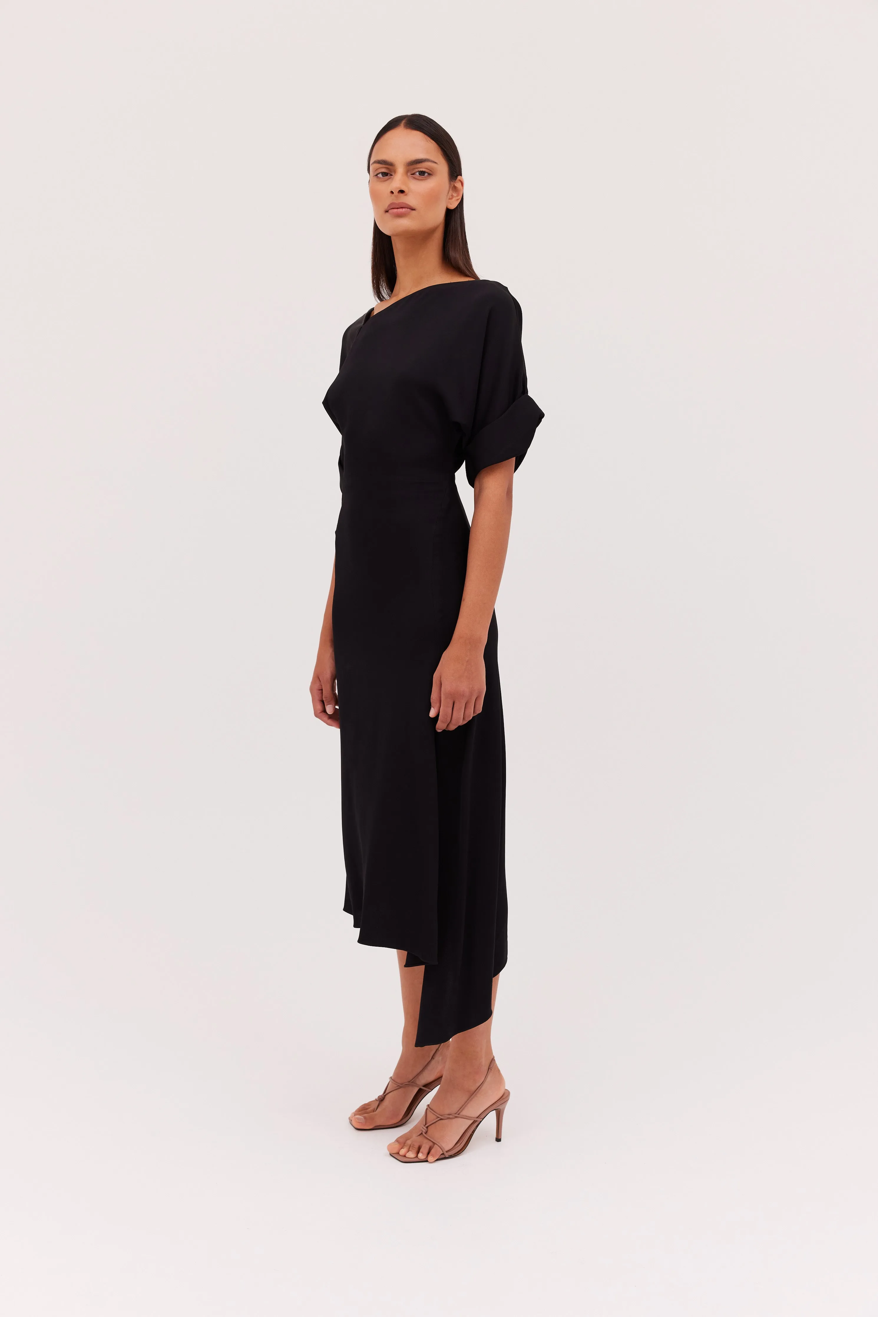 BLACK SATIN CREPE PALOMA DRESS sold by Bianca Spender product image thumbnail 3