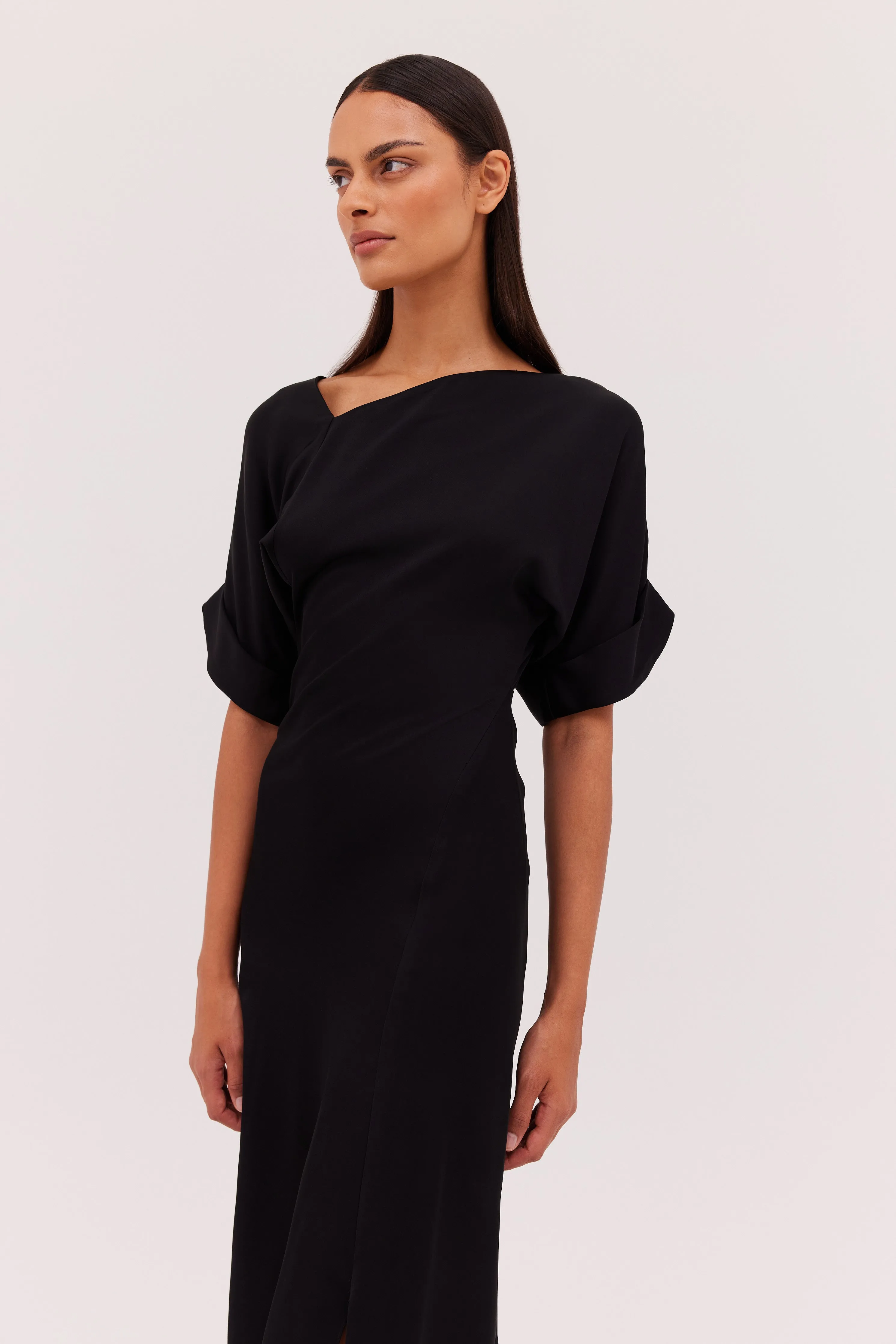 BLACK SATIN CREPE PALOMA DRESS sold by Bianca Spender product image thumbnail 2