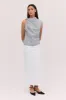 WHITE TEXTURED SUITING UNITY SKIRT sold by Bianca Spender