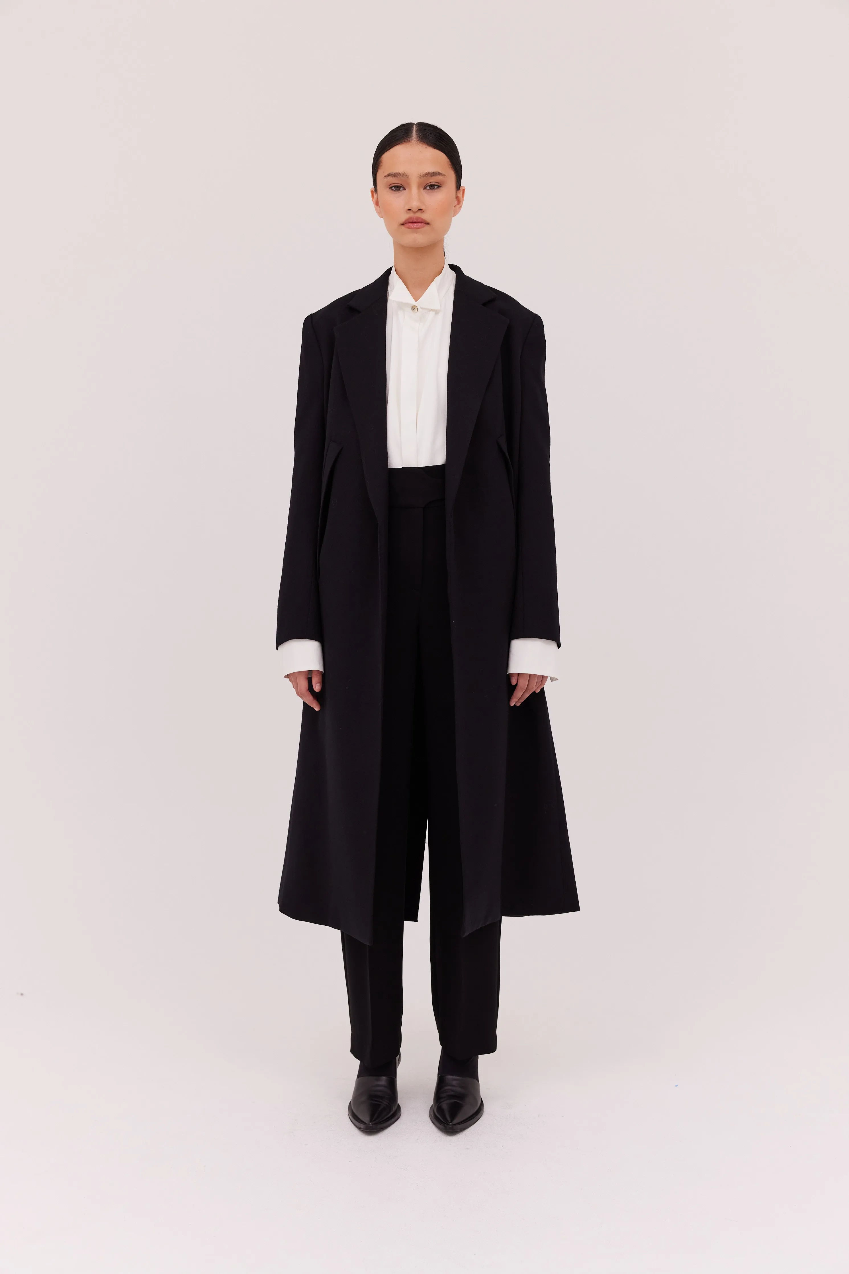 BLACK COATING TRANQUIL COAT sold by Bianca Spender