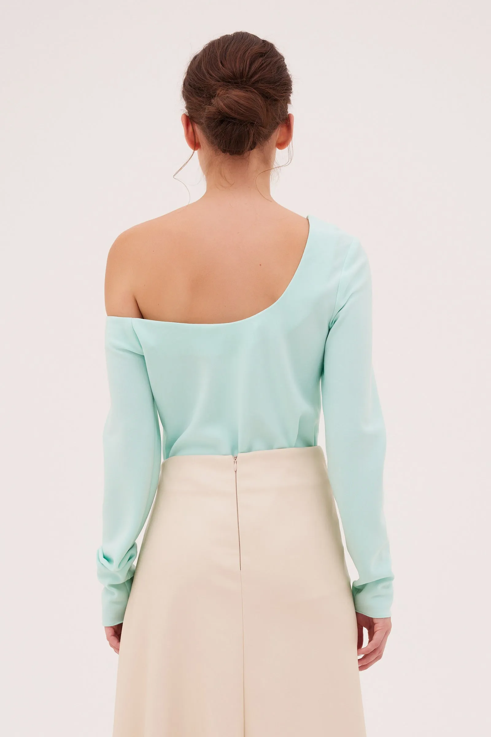 PUTTY LEATHERETTE DRAPER SKIRT sold by Bianca Spender product image thumbnail 5