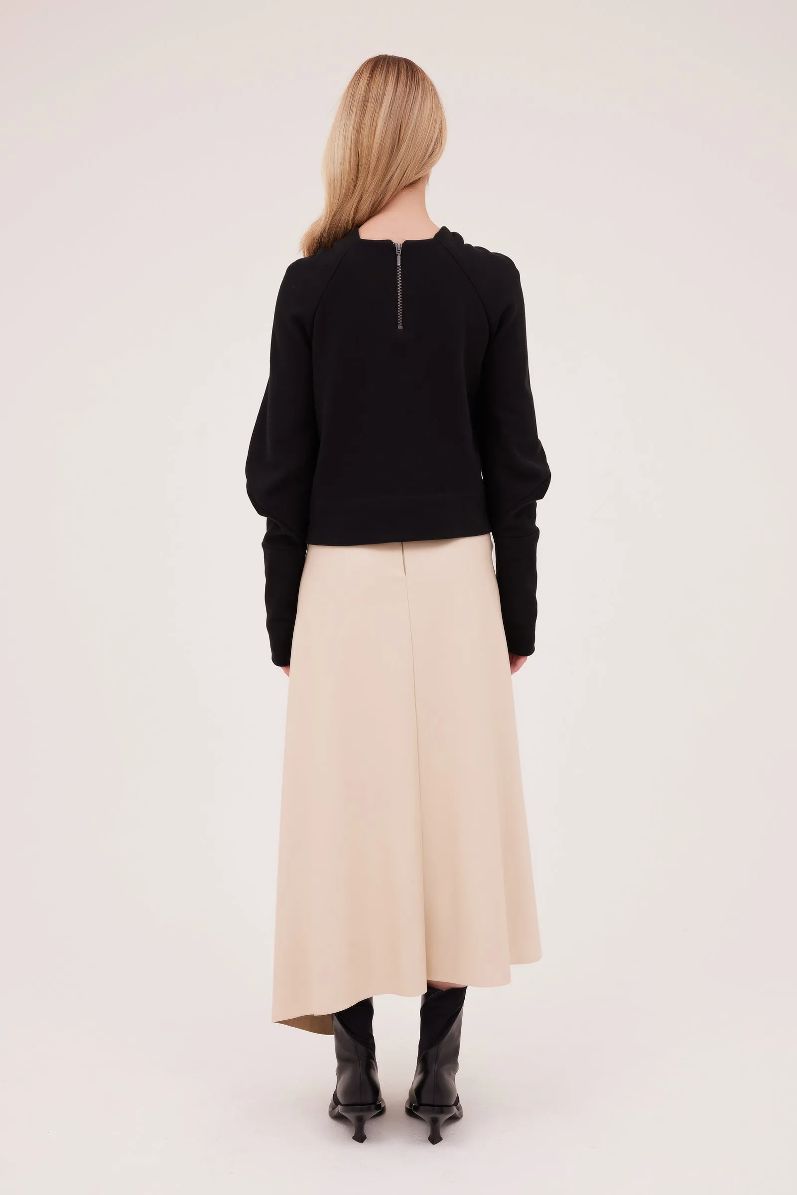 PUTTY LEATHERETTE DRAPER SKIRT sold by Bianca Spender product image thumbnail 2